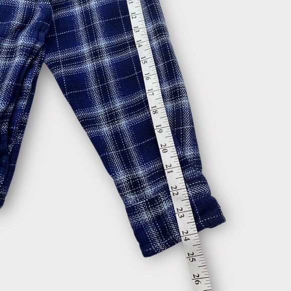 Woolrich Shirt Jacket Mens Medium Flannel Blue Plaid Heavy Shacket Outdoors - Picture 13 of 14